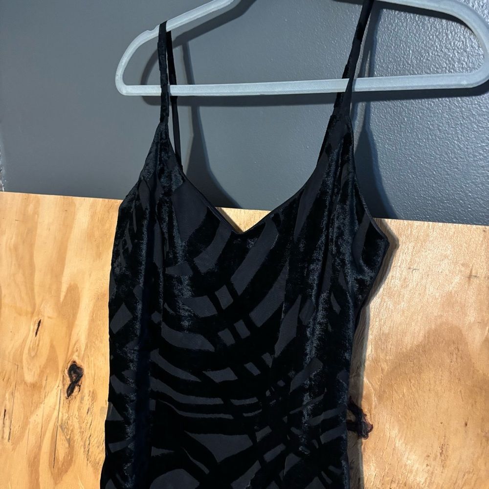 Vintage 90s Dave & Johnny Formal Velvet Black Maxi Dress Sz 8 - Picture 2 of 7